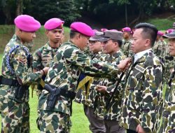 Danpasmar 1 Sematkan Brevet Kehormatan Kaveleri Kepada Pejabat Kejagung RI dan Kemendag RI