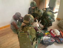 Sehat Bersama, Satgas Yonif 521/DY Laksanakan Sosialisasi Kesehatan