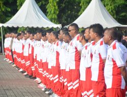 Olahraga Bersama, Karo SDM Polda Maluku Tegaskan Disiplin dan Persiapan Rekrutmen Bintara Brimob