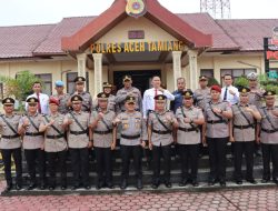 Kapolres Aceh Tamiang Pimpin Sertijab Empat Pejabat Utama dan Dua Kapolsek