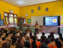 Pembinaan Wasbang TNI di SDN 1 Siki, Tanamkan Karakter Kebangsaan pada Pramuka Muda