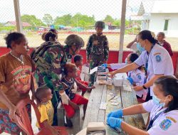 Sinergi Kesehatan Satgas Yonif 521/DY Pos Muaranawa dengan Puskesmas Distrik Airu Kabupaten Jayapura