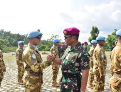 Misi Sukses di Kongo, Wadan Pasmar 3 Sambut Prajurit Satgas BGC XXXIX-F dengan Kehormatan