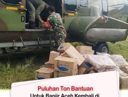 Puluhan Ton Bantuan untuk banjir Aceh kembali didistribusikan TNI lewat Udara