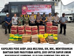 Kapolres Pidie Salurkan Bantuan Akpol 2005 Untuk Warga Terdampak Banjir di Kabupaten Pidie