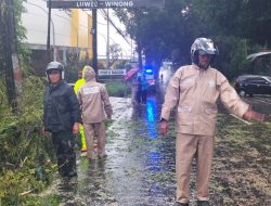 Babinsa, Bhabinkamtibmas dan BPBD Sigap Evakuasi Pohon Tumbang di Jalan Boyolali–Jatinom