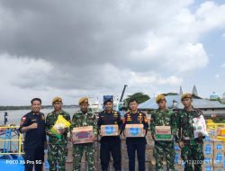 Sinergi Bantuan Penanggulangan Bencana: Batalyon Arhanud 11/WBY dan RSU Mahkota Bidadari Kirim Logistik Via Laut ke Aceh