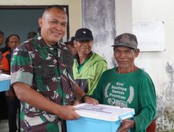 Danrem Untoro Beri Bansos Kepada Pekerja di Lokasi Pembangunan Koperasi Merah Putih