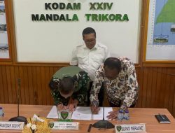 Pangdam XXIV/MT dan Bupati Merauke Menandatangani Perjanjian Kerja Sama Cetak Sawah 2025: Dorong Ketahanan Pangan Nasional