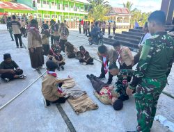 Satgas Yonif 123/Rajawali Berikan Pelatihan Pramuka di Kampung Eci, Distrik Assue.