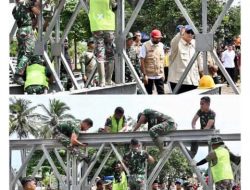 Presiden Prabowo Didampingi Gubernur Aceh Menuju Kabupaten Bireuen Meninjau Pembangunan Jembatan Bailey Teupin Mane