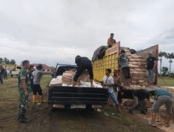 Kodim 0103/Aceh Utara melalui Koramil 10/Tanah Luas Kawal Distribusi Raskin untuk 57 Desa