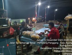 Ciptakan Jalintim Aman dan Kondusif, Sat Samapta Polres Mesuji Gelar Patroli Salter dan KRYD Malam Hari