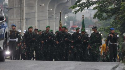 Gerak Jalan Peleton Beranting YWPJ Etape Terakhir, Pangdam II/Sriwijaya Dampingi Prajurit Infanteri