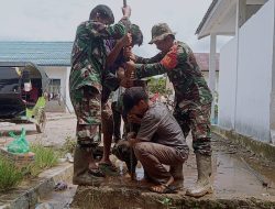 Satgas Gulbencal Kodam I/BB Bangun Sumur Bor untuk Pengungsi di SMA Negeri 1 Tukka