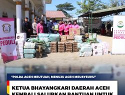 Ketua Bhayangkari Daerah Aceh Kembali Salurkan Bantuan untuk Korban Banjir di Pidie Jaya