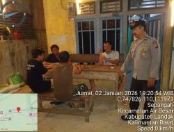 Cegah Kejahatan dan Narkoba, Polsek Air Besar Intensifkan Patroli Malam