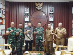 Perkuat Silaturahmi, Danpuslatpur Kodiklatad Kunjungi Pemkab OKU Timur