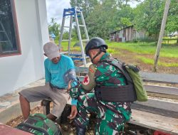 Satgas Yonif 410/Alugoro Pos Jagiro Laksanakan Yankes Gratis Door to Door di Wilayah Perbatasan