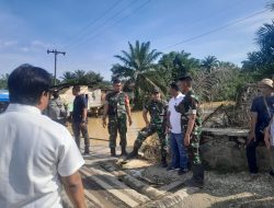 Satgas Gulbencal Yonzipur I/BB Mulai Pembangunan Jembatan Bailey di Desa Besilam Bukit Lembasa