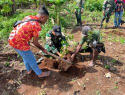 Sambut Hari Gerakan Satu Juta Pohon Sedunia, Satgas Yonif 643/Wns Tanam Ribuan Bibit Pohon