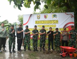 Danrem Untoro Tandai Dimulainya Pembangunan Jembatan Gantung Antar Kecamatan di Nganjuk