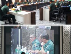 Pangdam II/Sriwijaya Ikuti Evaluasi Bidang Pendidikan Secara Virtual, Wakasad : “Jaga dan Monitor Selalu Kesehatan Peserta Didik”