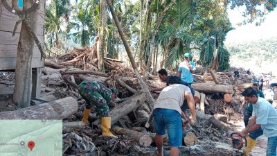 Pasca Banjir, Babinsa Turun Tangan Pulihkan Akses Vital Desa Melidi