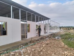 Koramil 01/Muara Satu Pantau Progres Pembangunan Huntara di Blang Nalueng Mameh