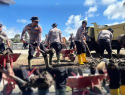 Polres Bener Meriah Bersama BKO Brimob Gelar Pembersihan Kali Ketiga di Masjid Syuhada Pascabencana
