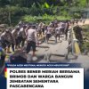Sinergi Polri dan Masyarakat Bangun Jembatan Sementara di Bener Meriah Pascabencana