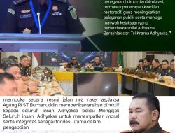 Kajati Aceh Yudi Triadi Ikuti Pembukaan Rakernas Kejaksaan RI 2026 Secara Virtual