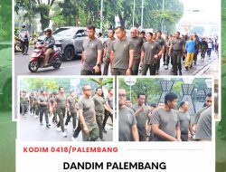 Dandim 0418/Palembang Hadiri Jalan Santai Bersama Keluarga Besar Kodam II/Sriwijaya