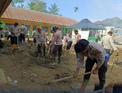 Polres Pidie Jaya Gelar Gotong Royong, Bersihkan MIN 1 Pidie Jaya Pasca Banjir