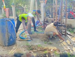 Satlantas Polres Lhokseumawe Bangun Sumur Bor untuk Warga Terdampak Banjir di Aceh Utara