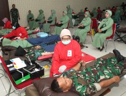 Semarak HUT ke-80 Persit, Persit KCK Cab XLV Dim 0724/Boyolali Gelar Donor Darah