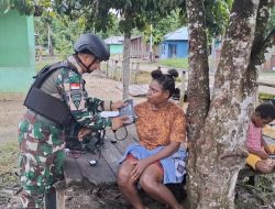 Satgas Pamtas Kewilayahan RI-PNG Yonif 410/Alg Sepenuh Hati Demi Papua Sehat dan Sejahtera