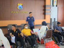 Polres Gresik Gelar Aksi Kemanusiaan, Donor Darah Bantu PMI