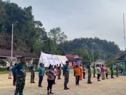 Satgas Pamtas RI–PNG Yonif 763/SBA Pos Kokas Gelar Senam Bersama Masyarakat Untuk Wujudkan Hidup Sehat