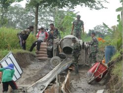Sinergi Kodim 0808/Blitar Dan Warga, Bangun Jembatan Perintis Garuda Bendosewu Segera Rampung