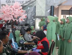 Peringati HUT Ke 80 Persit KCK Kodim Sleman Gelar Donor Darah