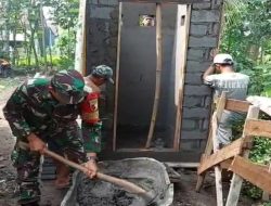 Menjaga Kesehatan Lingkungan, Sertu Supiansyah bersama Warga Wonorejo Bangun MCK