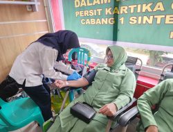 Persit KCK Cabang I Sinteldam PD II/Sriwijaya Gelar Aksi Donor Darah Peringati HUT ke-80