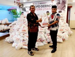 Gerindra Sumut Bagikan 10.000 Sembako Untuk Warga HUT ke-18 Partai