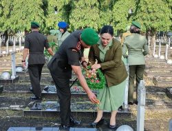 Dandim Palembang DAN Ketua Persit KCK Cabang XLII Kodim 0418/Palembang Hadiri Ziarah Rombongan HUT Kodam II/Sriwijaya