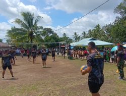 Satgas Yonif 123/Rajawali Gelar Turnamen Voli Antarinstansi di Distrik Nambioman Bapai