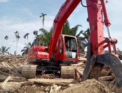 Koramil 29/LKH Dampingi Yonzipur 5/ABW dan BNPB Bersihkan Sisa Banjir di Langkahan