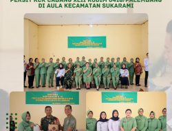 Ketua Persit Cabang XLII Ny. Hayu Hening Erik Novianto Hadiri Donor Darah HUT ke-80 Persit di Aula Kecamatan Sukarami