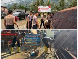 Bantu Pemulihan Pasca Bencana Aceh, Sat Brimob Polda Sumsel Bangun Huntara di Gayo Lues