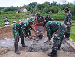 Melalui TMMD Ke 127 Kodim 0808/Blitar, Jalan Desa Di Gandusari Dibangun Permanen Untuk Dukung Aktivitas Warga